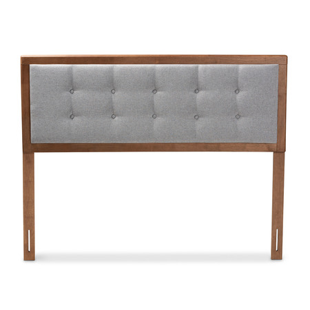 Baxton Studio Sarine Light Grey Walnut Finished Wood Queen Size Headboard 156-9435